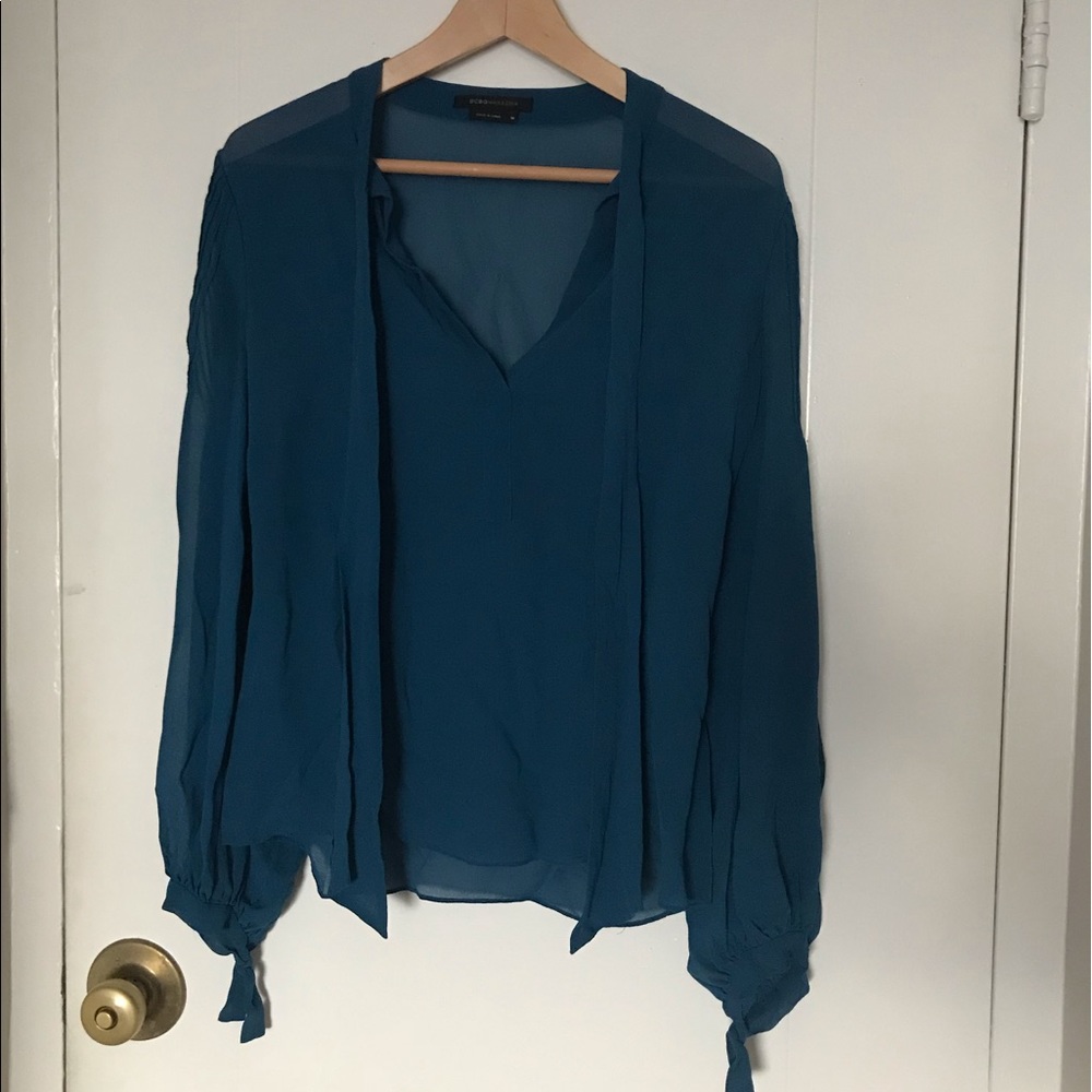 BCBG sheer blouse